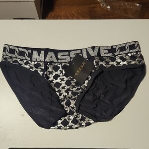 Andrew Christian Black and Silver Chain-Print Briefs